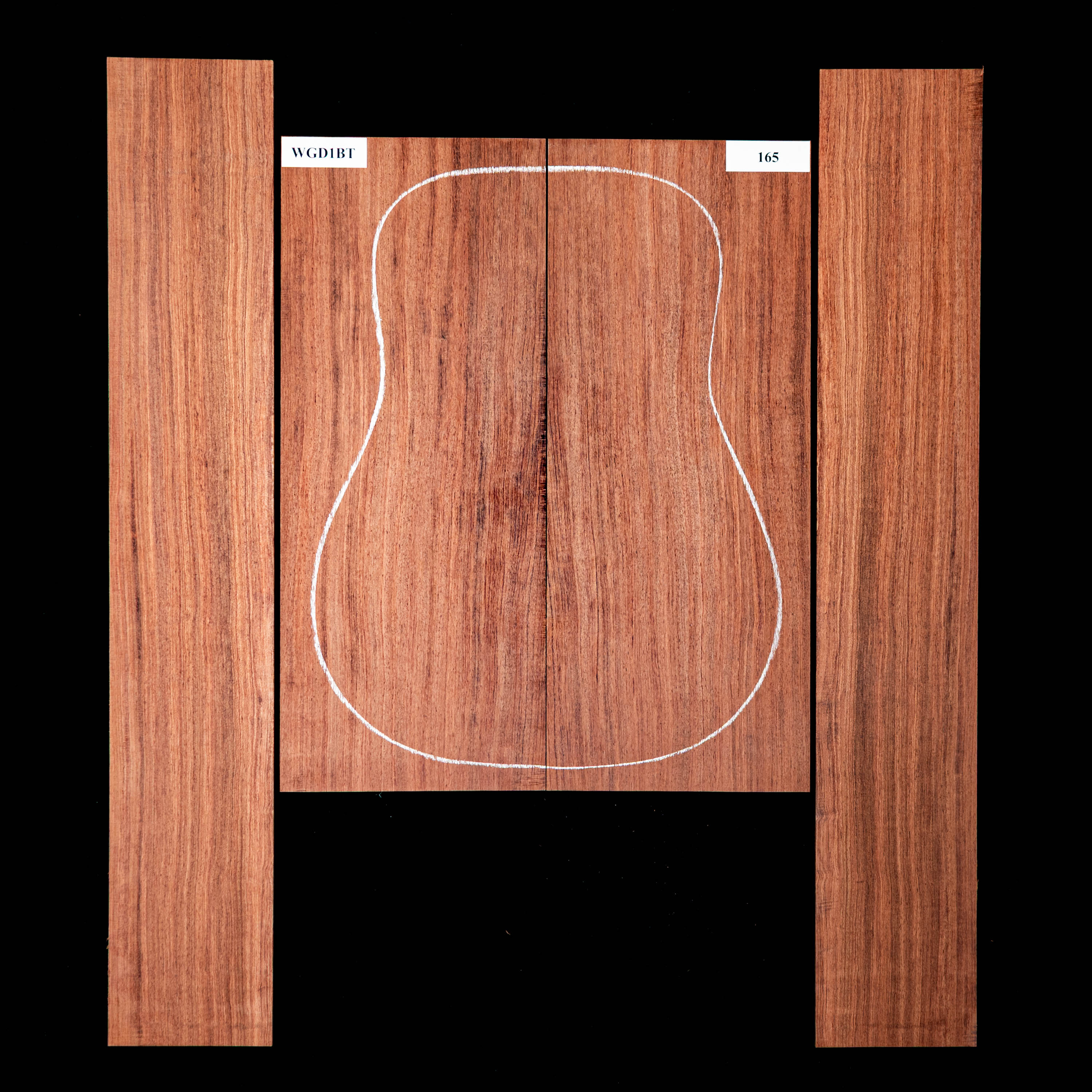 Fond + Paire d’éclisses en bubinga noir - 165