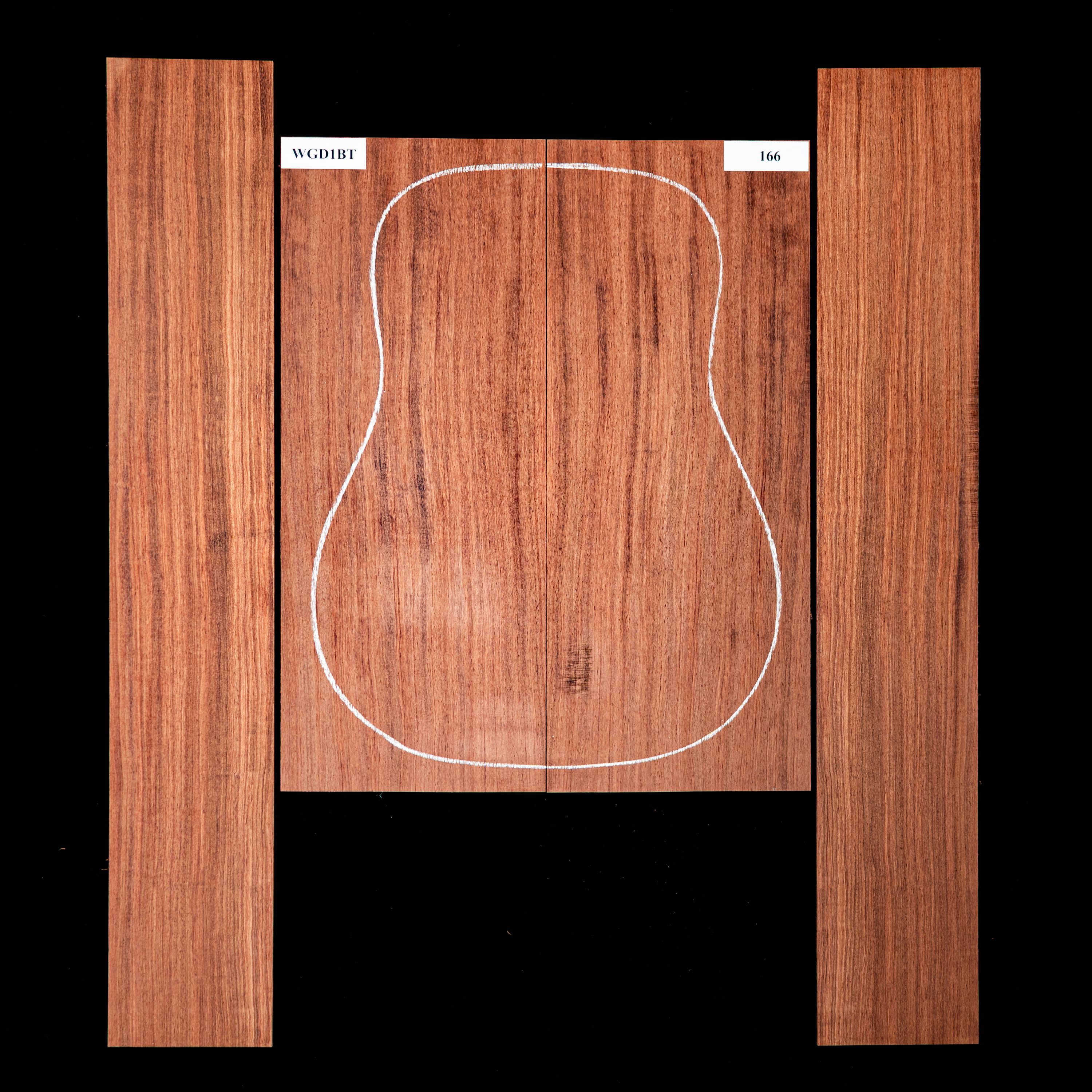 Fond + Paire d’éclisses en bubinga noir - 166