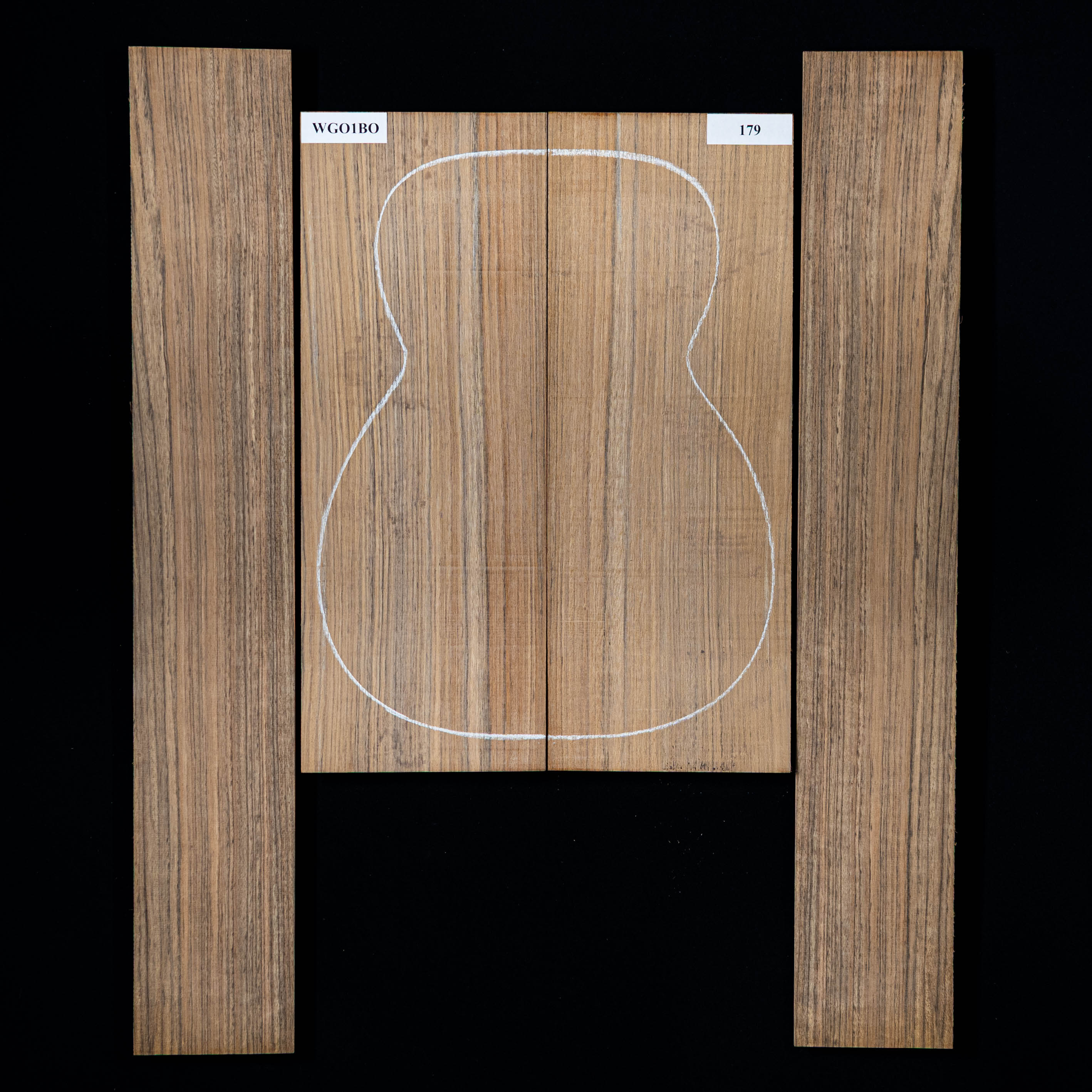 Fond + Paire d’éclisses en Ovangkol (Amazoué) - 179 Fond + Paire d’éclisses en Ovangkol (Amazoué) - 179