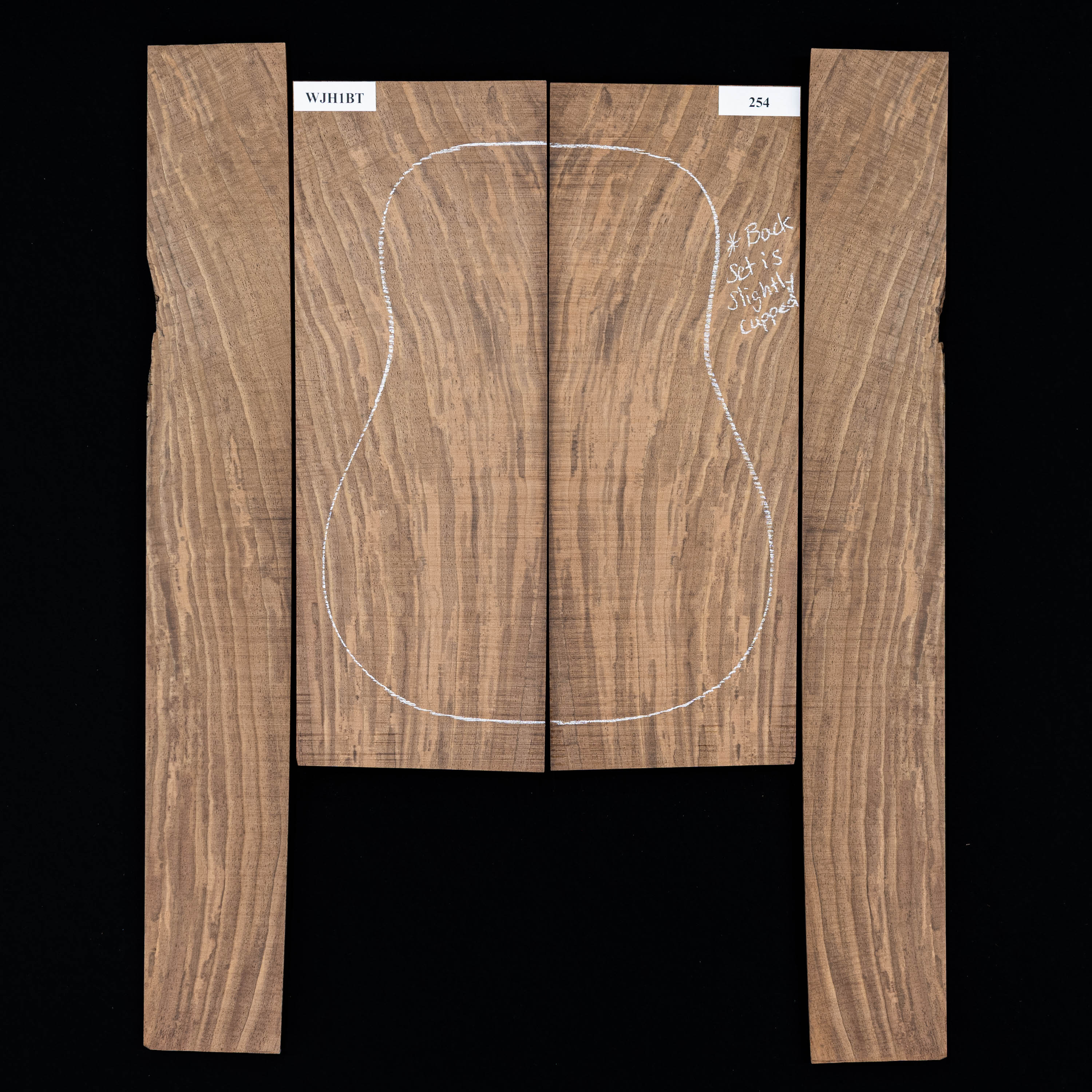 Arrière en noyer Claro + paire d’éclisses - 254 Arrière en noyer Claro + paire d’éclisses - 254