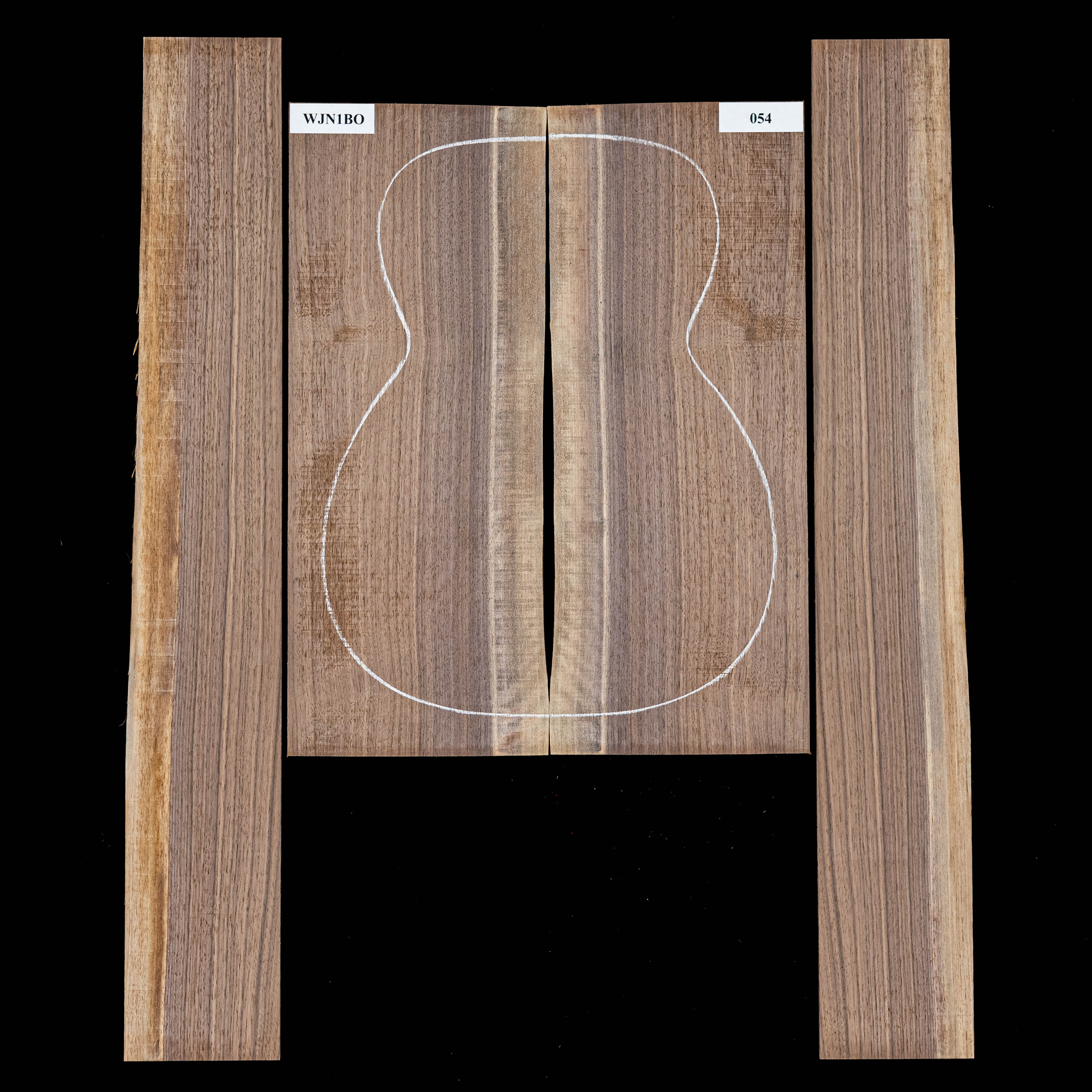 Fond + Paire d’éclisses en noyer noir - 054 Fond + Paire d’éclisses en noyer noir - 054