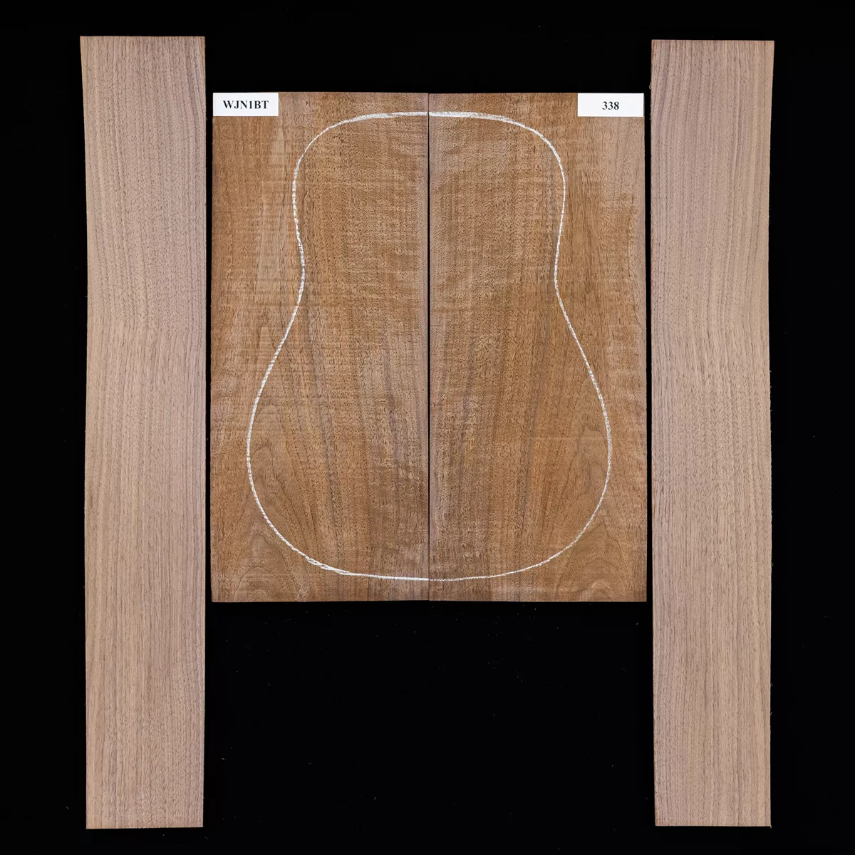 Fond + Paire d’éclisses en noyer noir - 338 Fond + Paire d’éclisses en noyer noir - 338