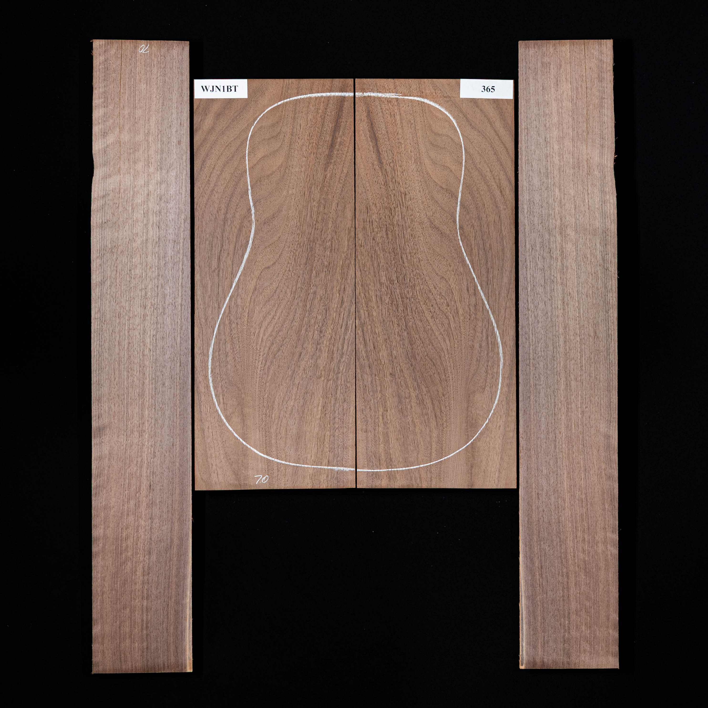 Fond + Paire d’éclisses en noyer noir - 365 Fond + Paire d’éclisses en noyer noir - 365