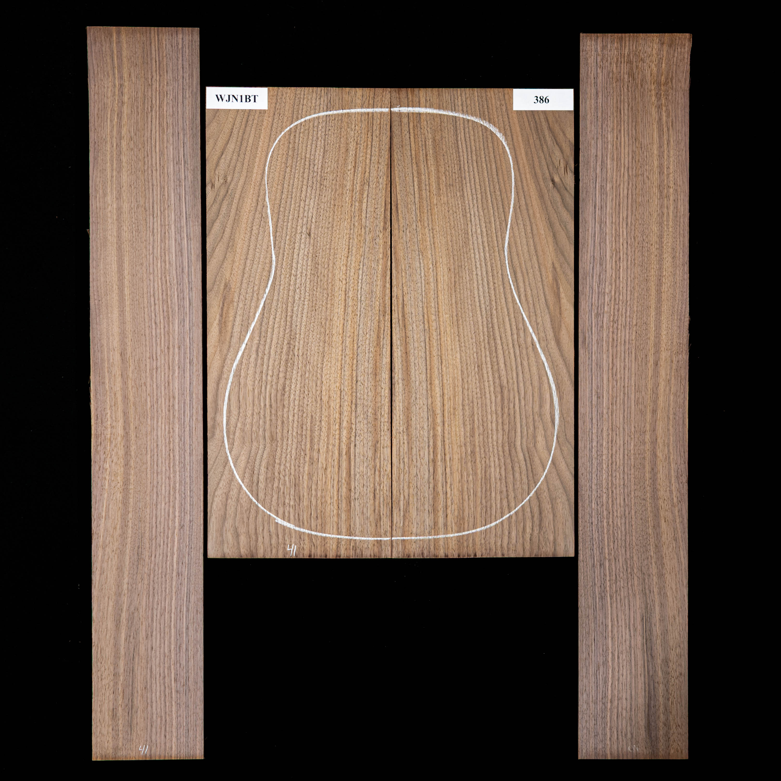 Fond + Paire d’éclisses en noyer noir - 386 Fond + Paire d’éclisses en noyer noir - 386