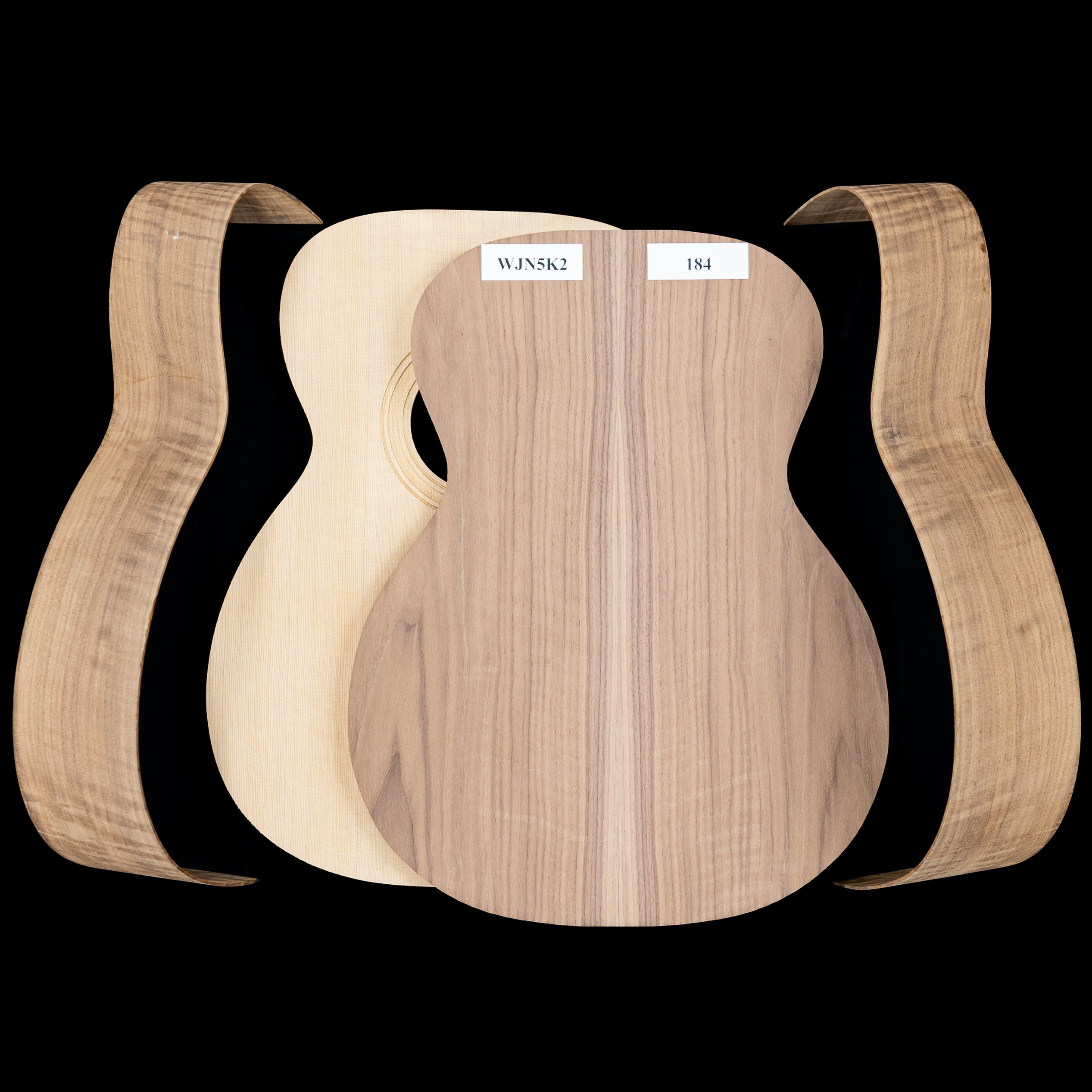 Kit de guitare WoodStax Flame Walnut OM, col boulonné - 184 Kit de guitare WoodStax Flame Walnut OM, col boulonné - 184