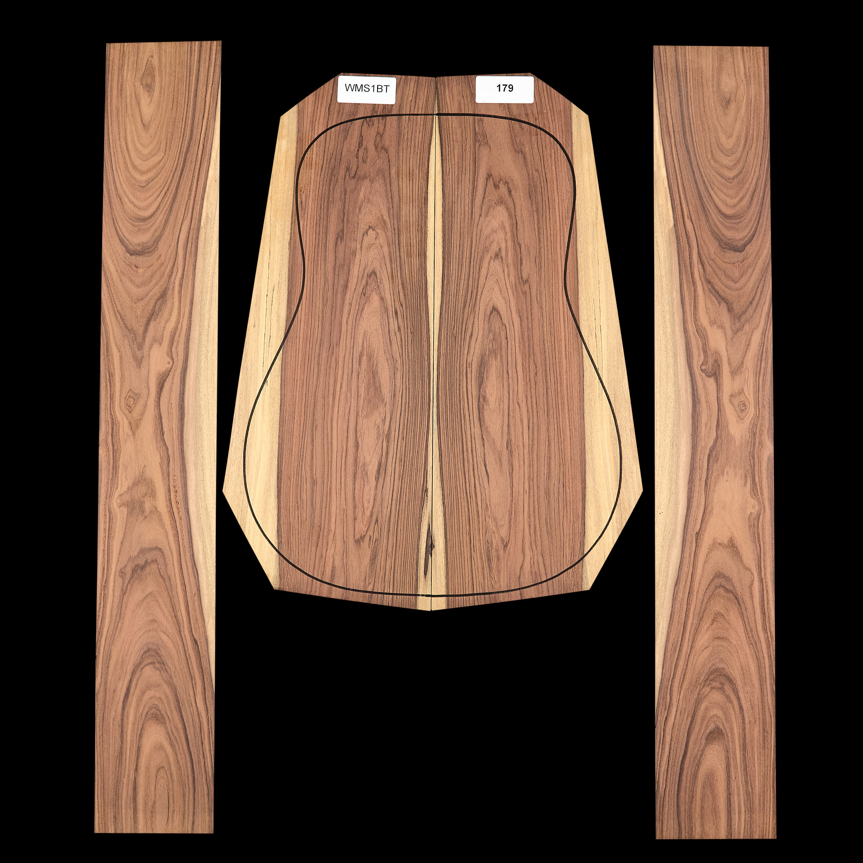 Fond + Paire d’éclisses en Pau Ferro - 179 Fond + Paire d’éclisses en Pau Ferro - 179