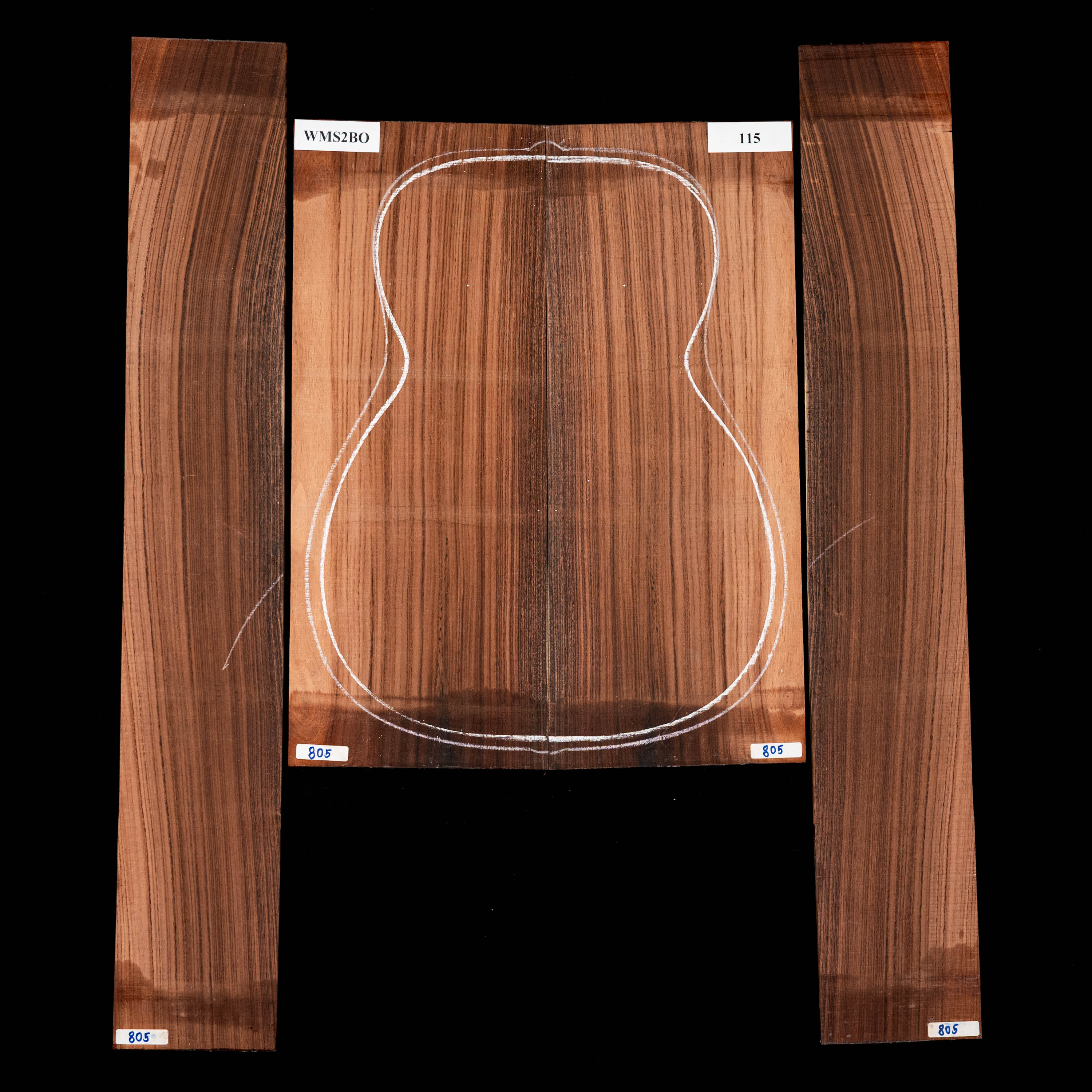 Fond + Paire d’éclisses en Pau Ferro - 115