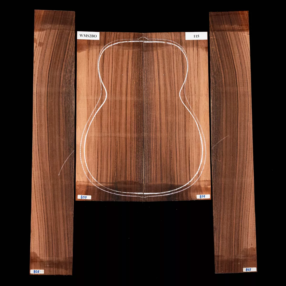 Fond + Paire d’éclisses en Pau Ferro - 1,5 Fond + Paire d’éclisses en Pau Ferro - 1,5