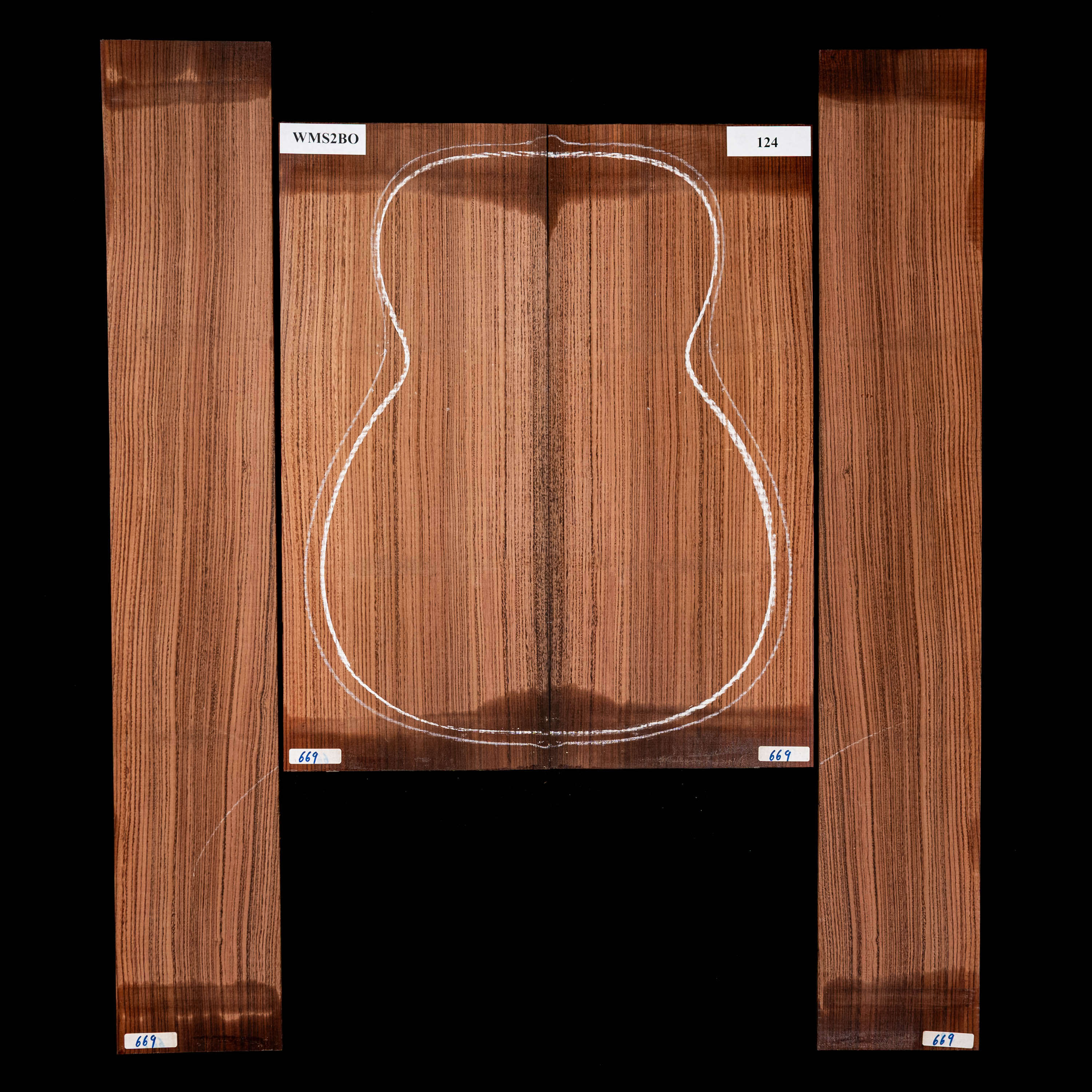 Fond + Paire d’éclisses en Pau Ferro - 124