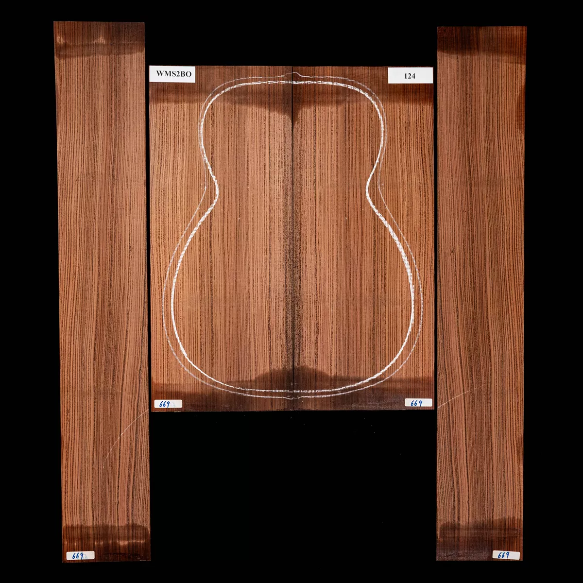 Fond + Paire d’éclisses en Pau Ferro - 1,4 Fond + Paire d’éclisses en Pau Ferro - 1,4