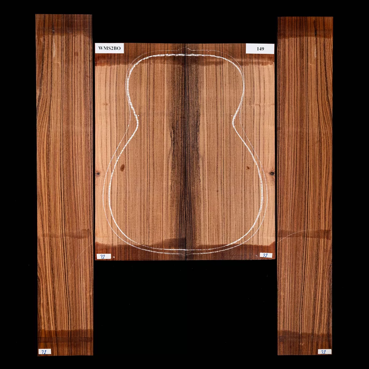 Fond + Paire d’éclisses en Pau Ferro - 1,9 Fond + Paire d’éclisses en Pau Ferro - 1,9