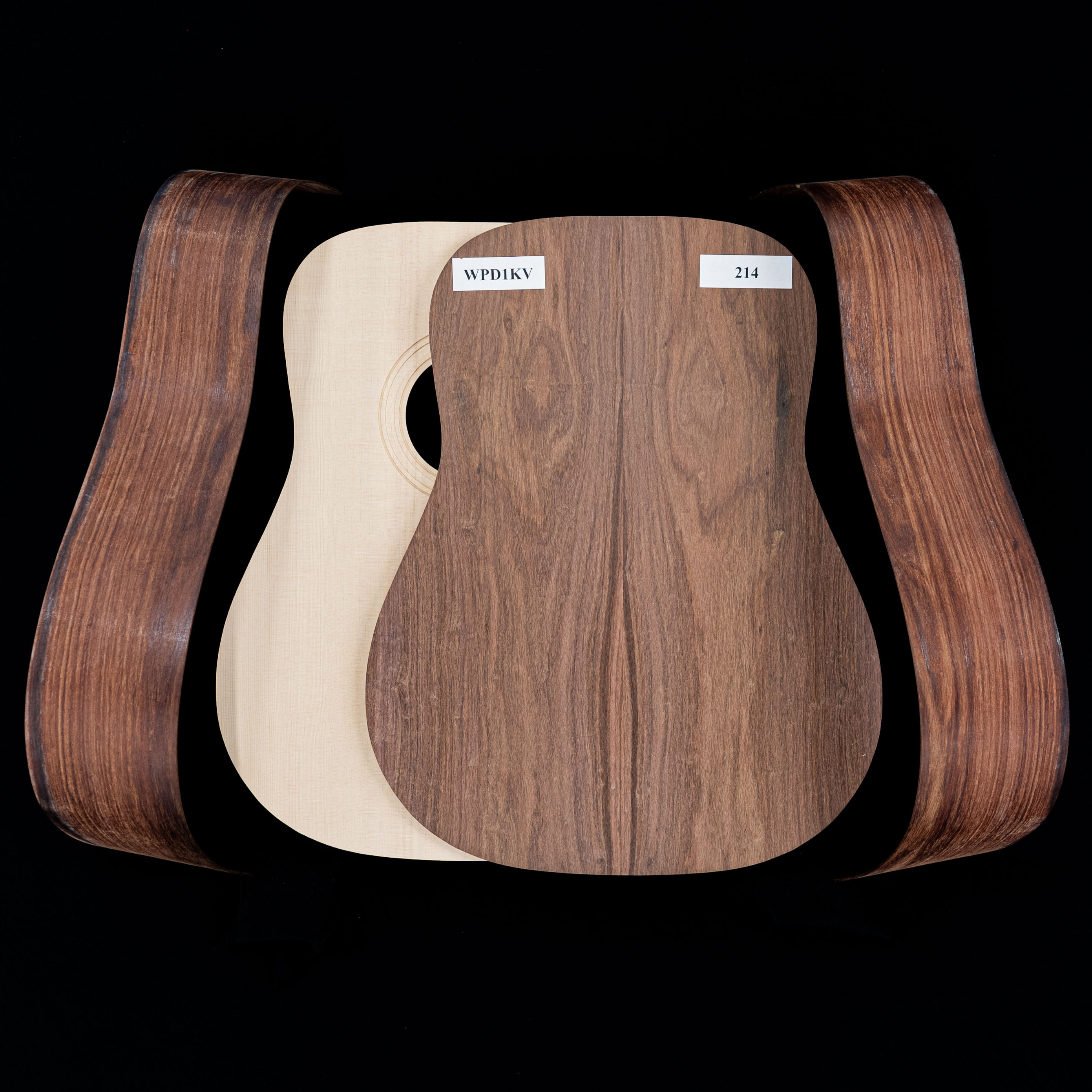 Guitare Dreadnought en kit Granadillo WoodStax, manche vissé – 214 Guitare Dreadnought en kit Granadillo WoodStax, manche vissé – 214