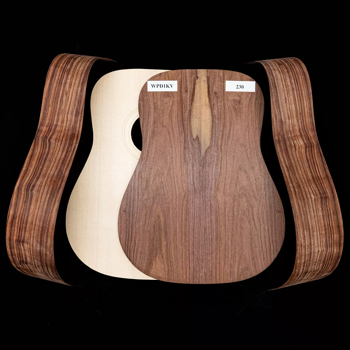 Guitare Dreadnought en kit Granadillo WoodStax, manche vissé – 2,0 Guitare Dreadnought en kit Granadillo WoodStax, manche vissé – 2,0