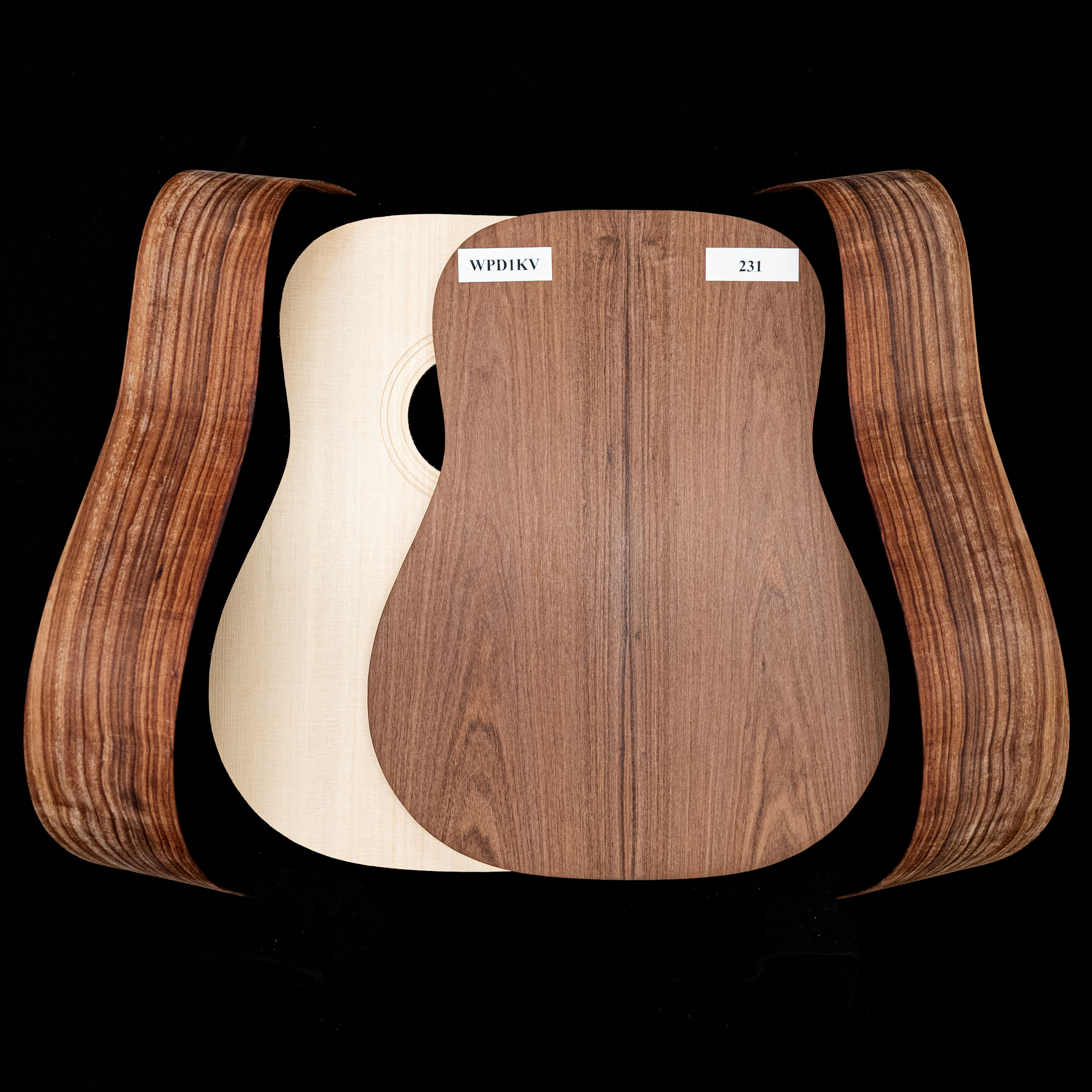Guitare Dreadnought en kit Granadillo WoodStax, manche vissé – 231 Guitare Dreadnought en kit Granadillo WoodStax, manche vissé – 231