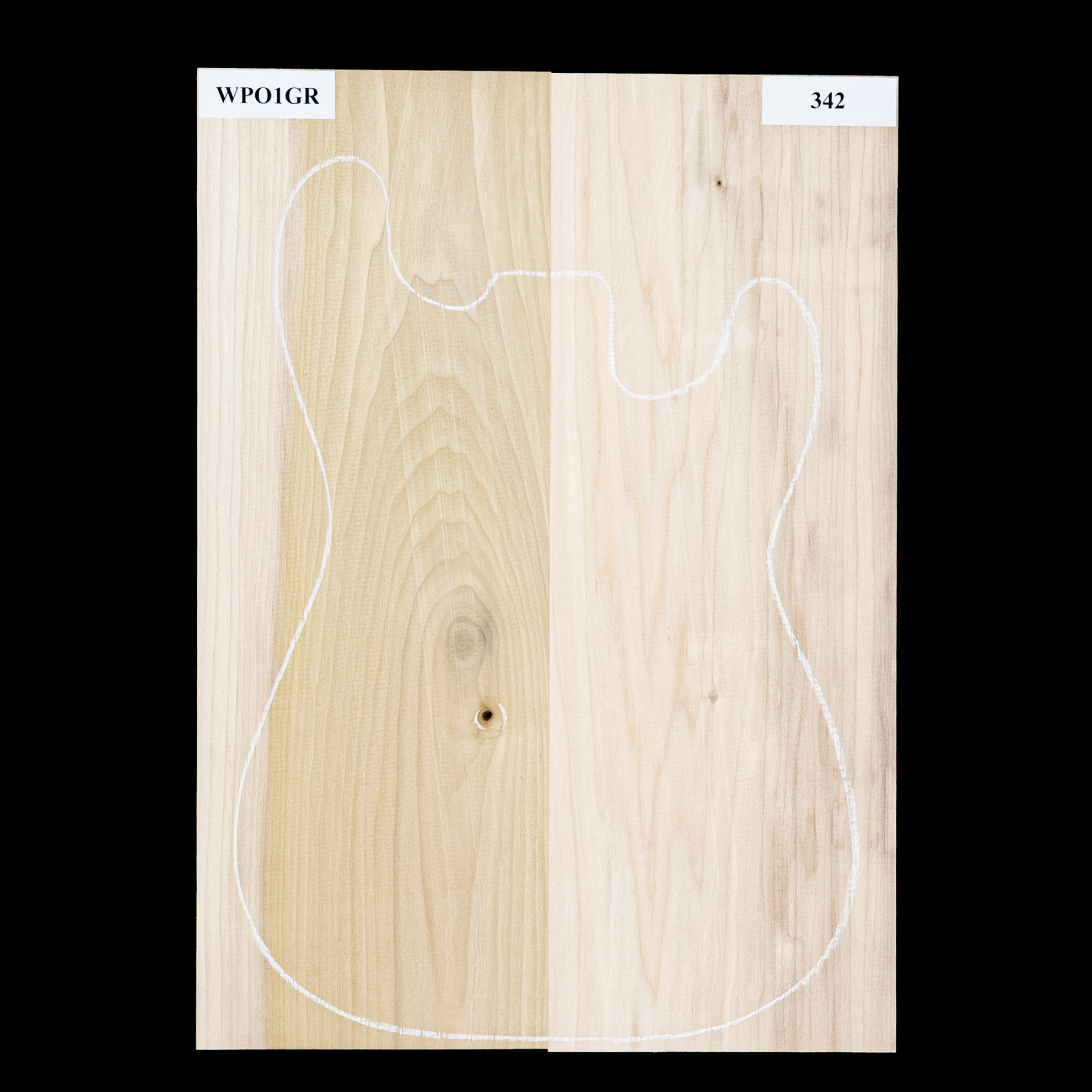 Plaque de corps en peuplier, 2 pièces (11 livres) - 342 Plaque de corps en peuplier, 2 pièces (11 livres) - 342