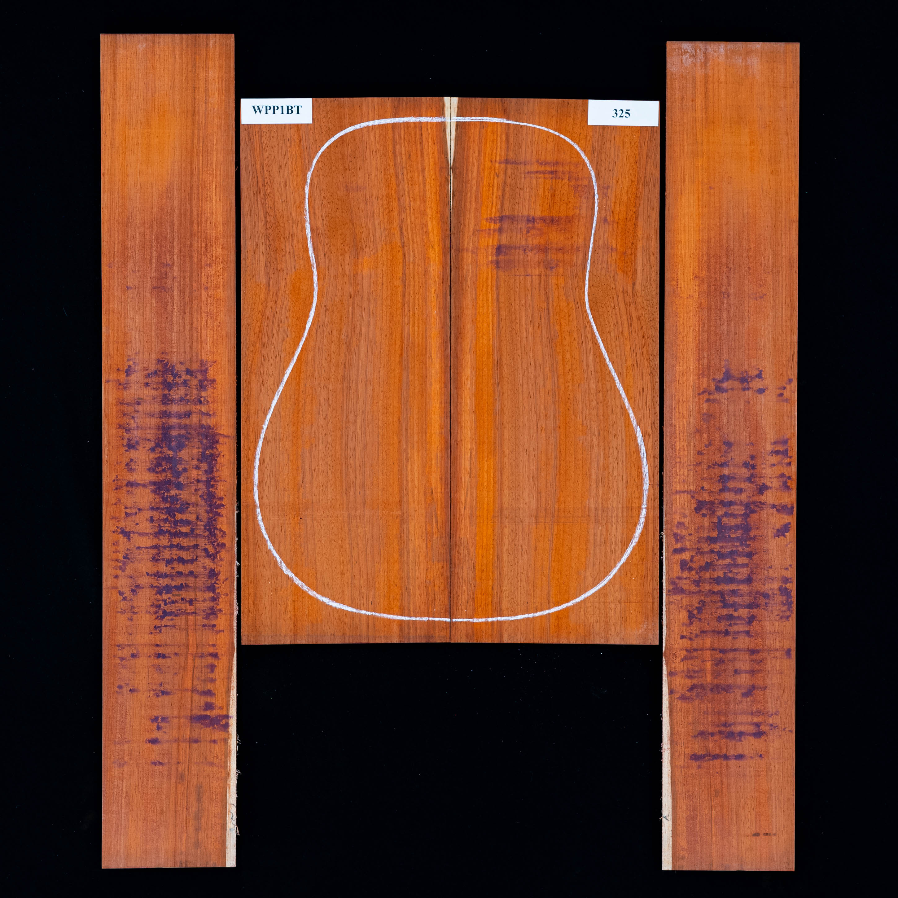 Dos Padauk + paire d’éclisses - 325 Dos Padauk + paire d’éclisses - 325
