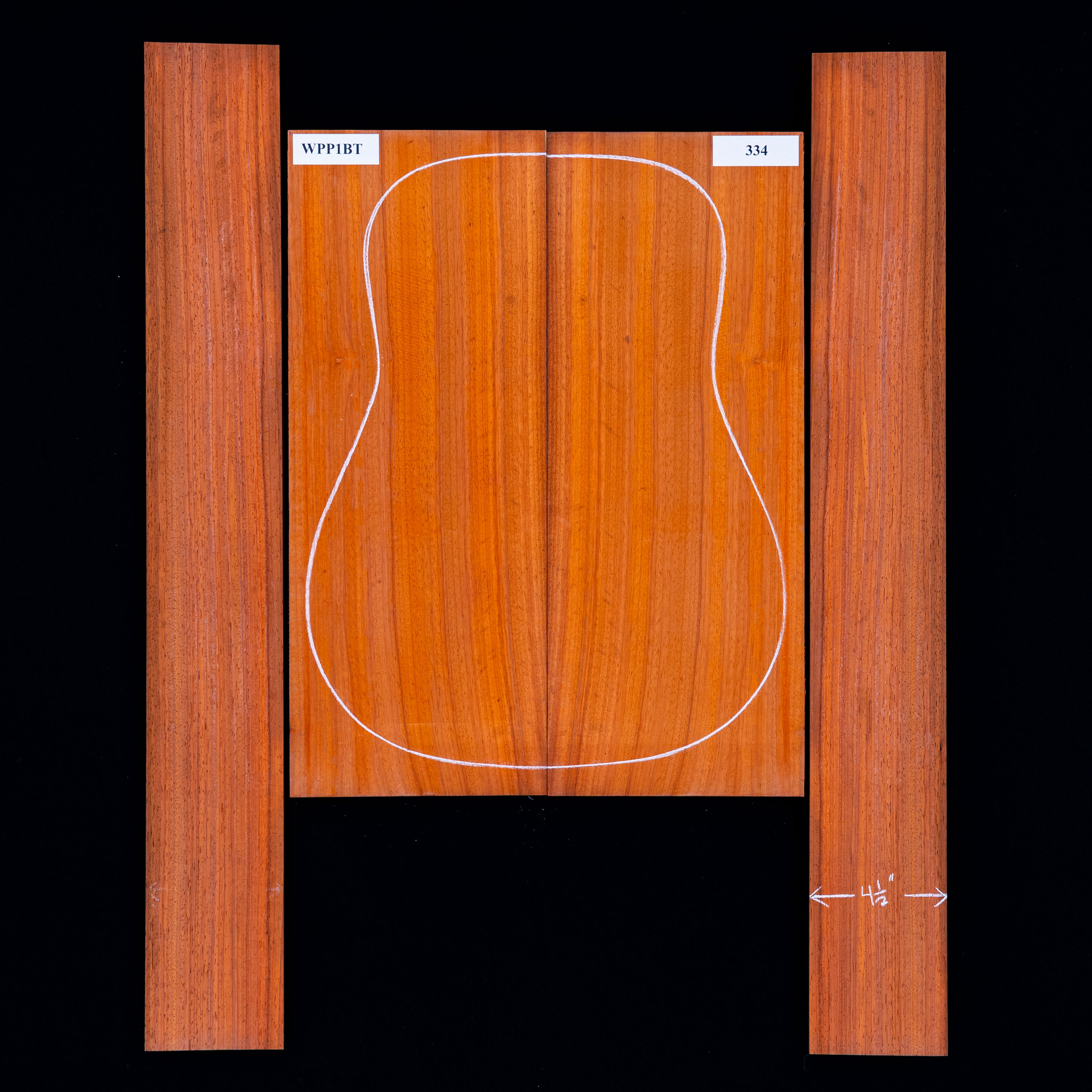 Dos Padauk + paire d’éclisses - 334 Dos Padauk + paire d’éclisses - 334