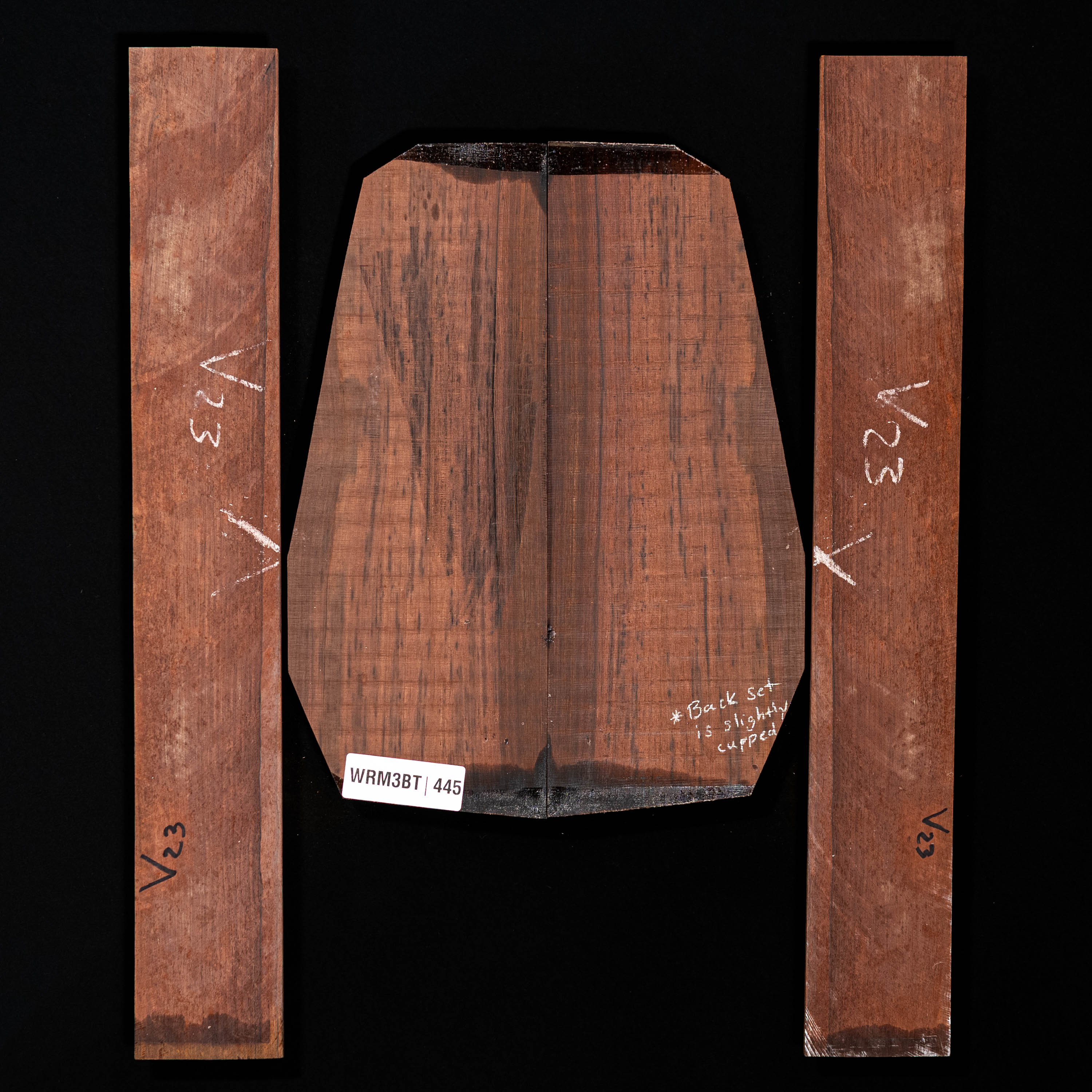 Arrière et paire d’éclisses en palissandre de Madagascar - 445