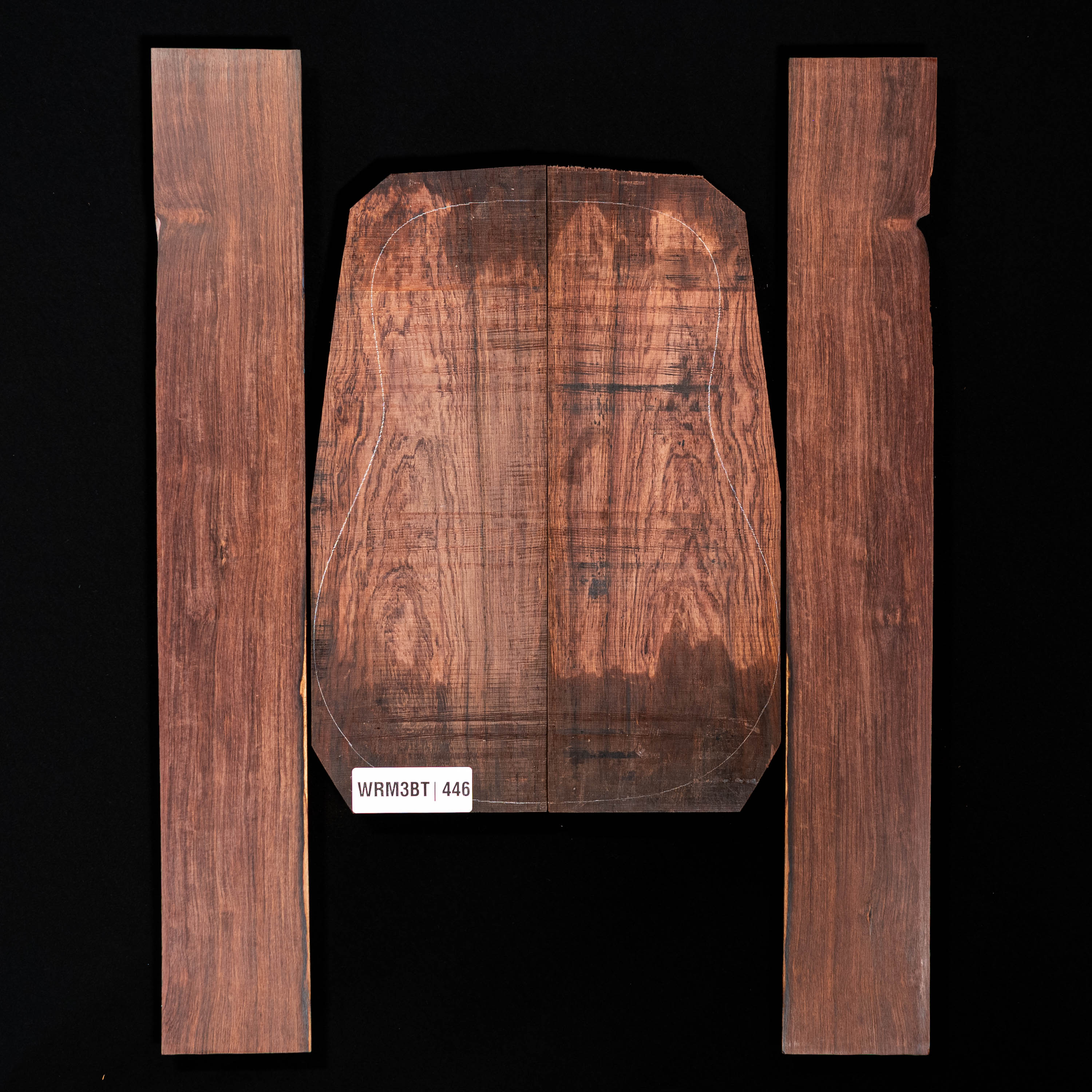 Arrière et paire d’éclisses en palissandre de Madagascar - 446