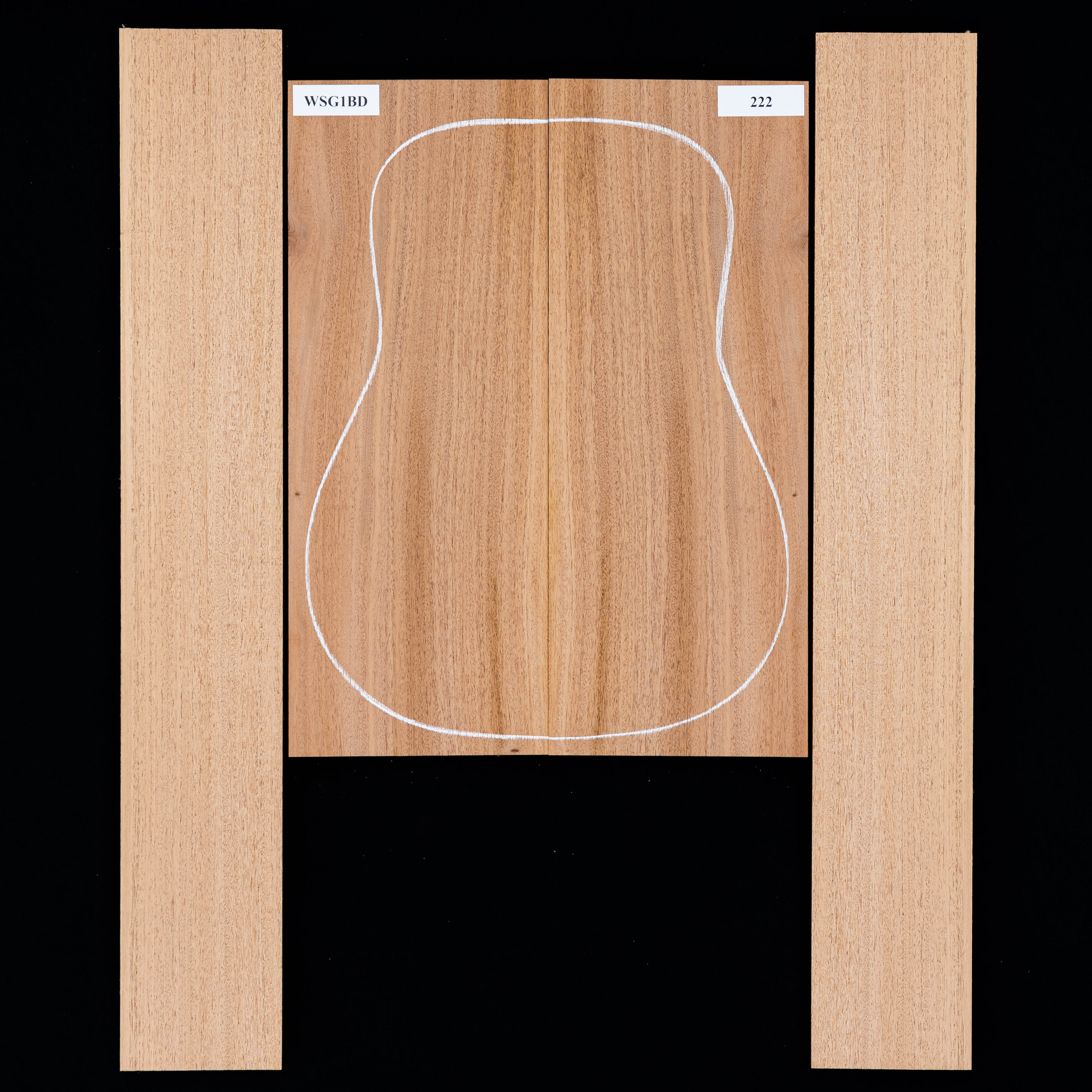 Ensemble dos et côté acajou honduran - 222 Ensemble dos et côté acajou honduran - 222