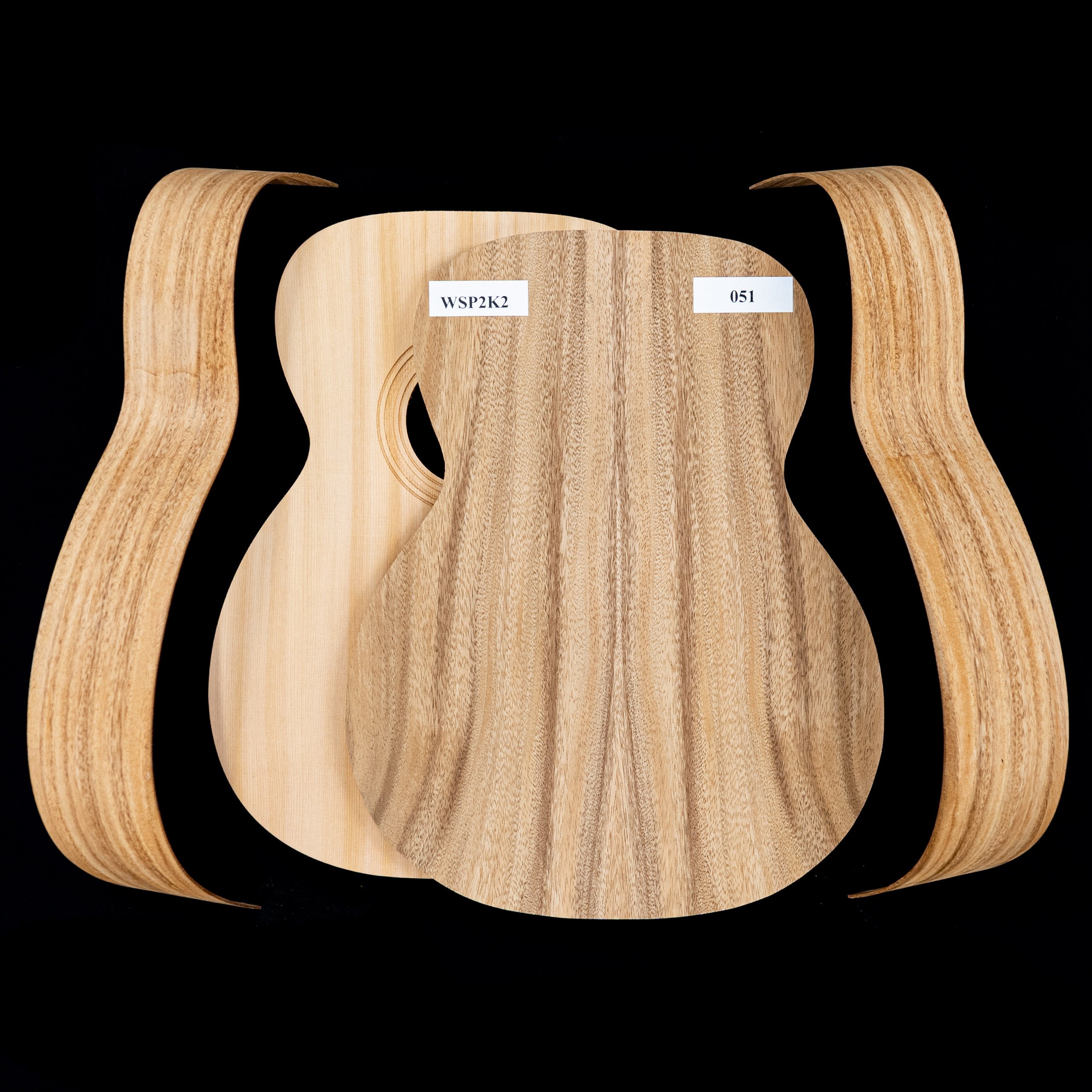 Kit de guitare WoodStax Monkeypod OM, col boulonné - 051 Kit de guitare WoodStax Monkeypod OM, col boulonné - 051