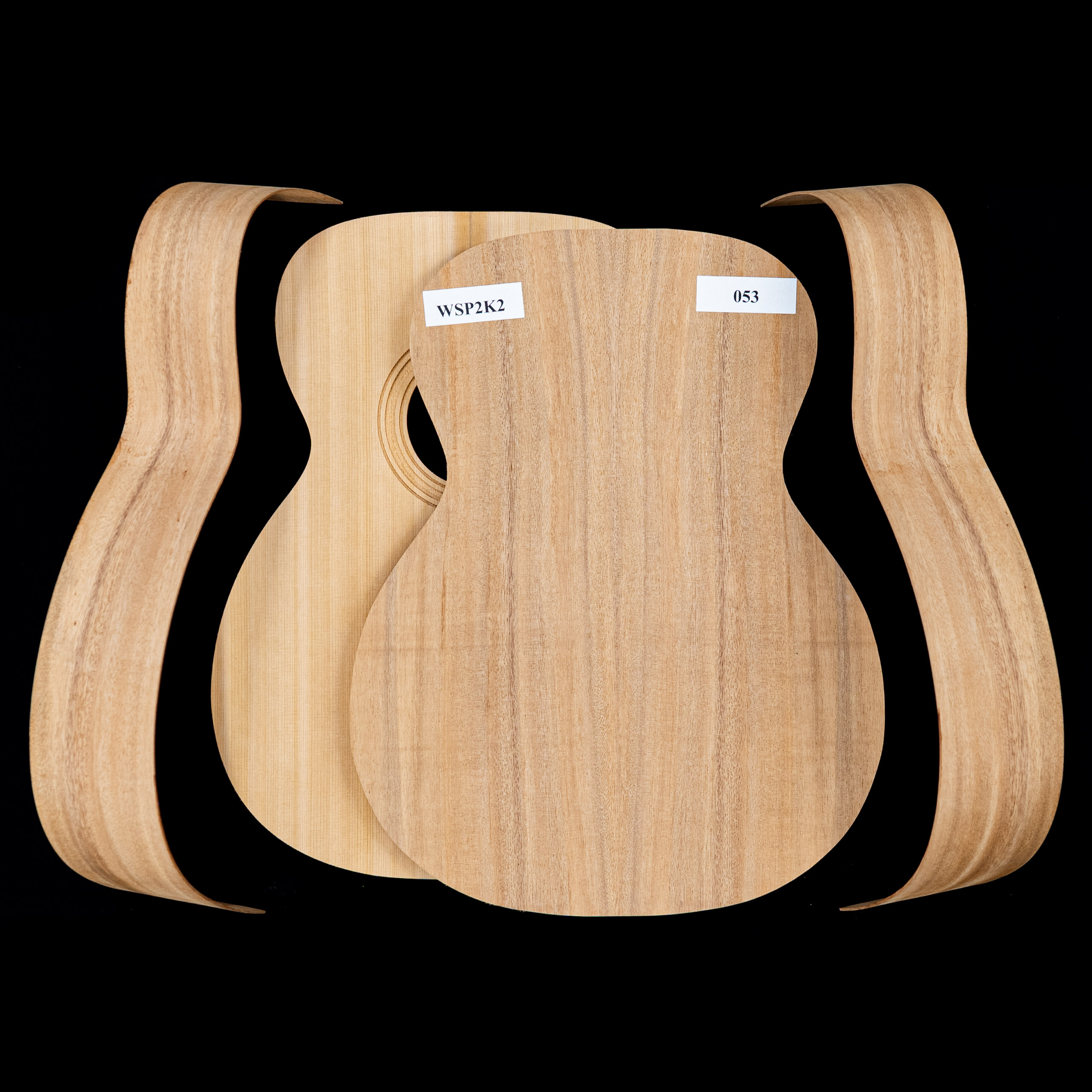 Kit de guitare WoodStax Monkeypod OM, col boulonné - 053 Kit de guitare WoodStax Monkeypod OM, col boulonné - 053