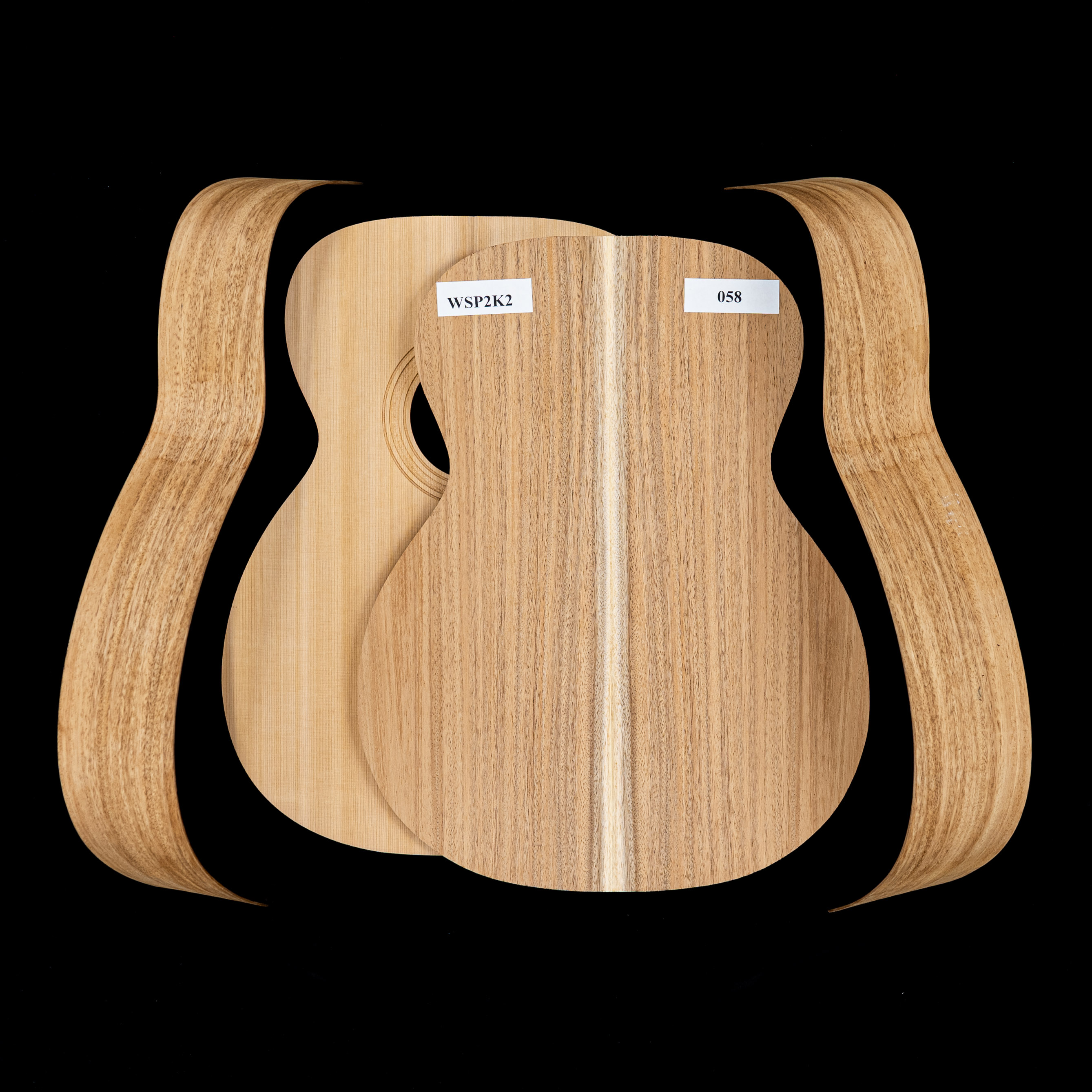 Kit de guitare WoodStax Monkeypod OM, col boulonné - 058 Kit de guitare WoodStax Monkeypod OM, col boulonné - 058