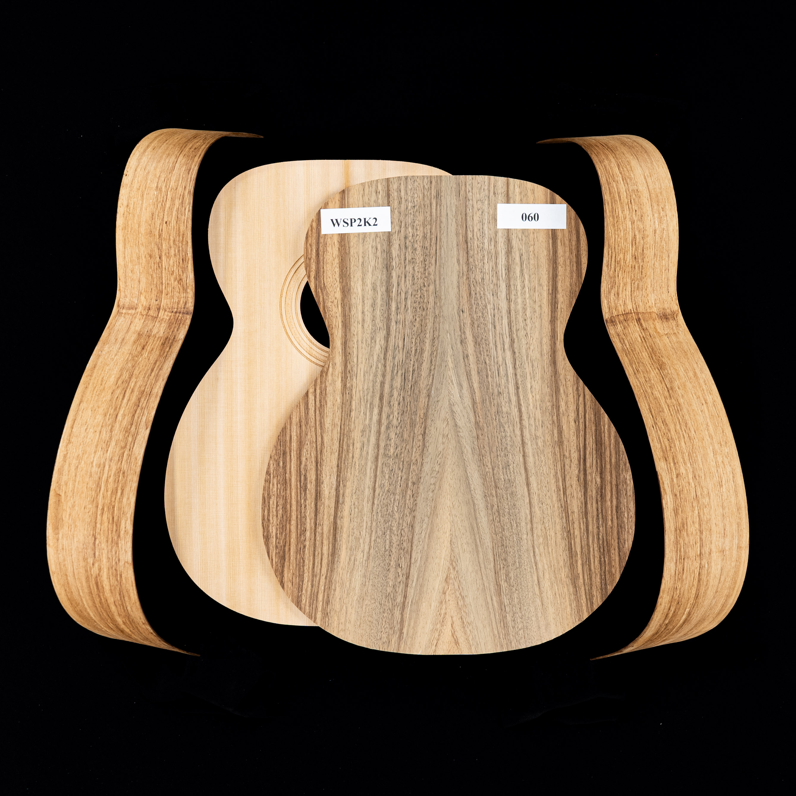 Kit de guitare WoodStax Monkeypod OM, col boulonné - 060 Kit de guitare WoodStax Monkeypod OM, col boulonné - 060