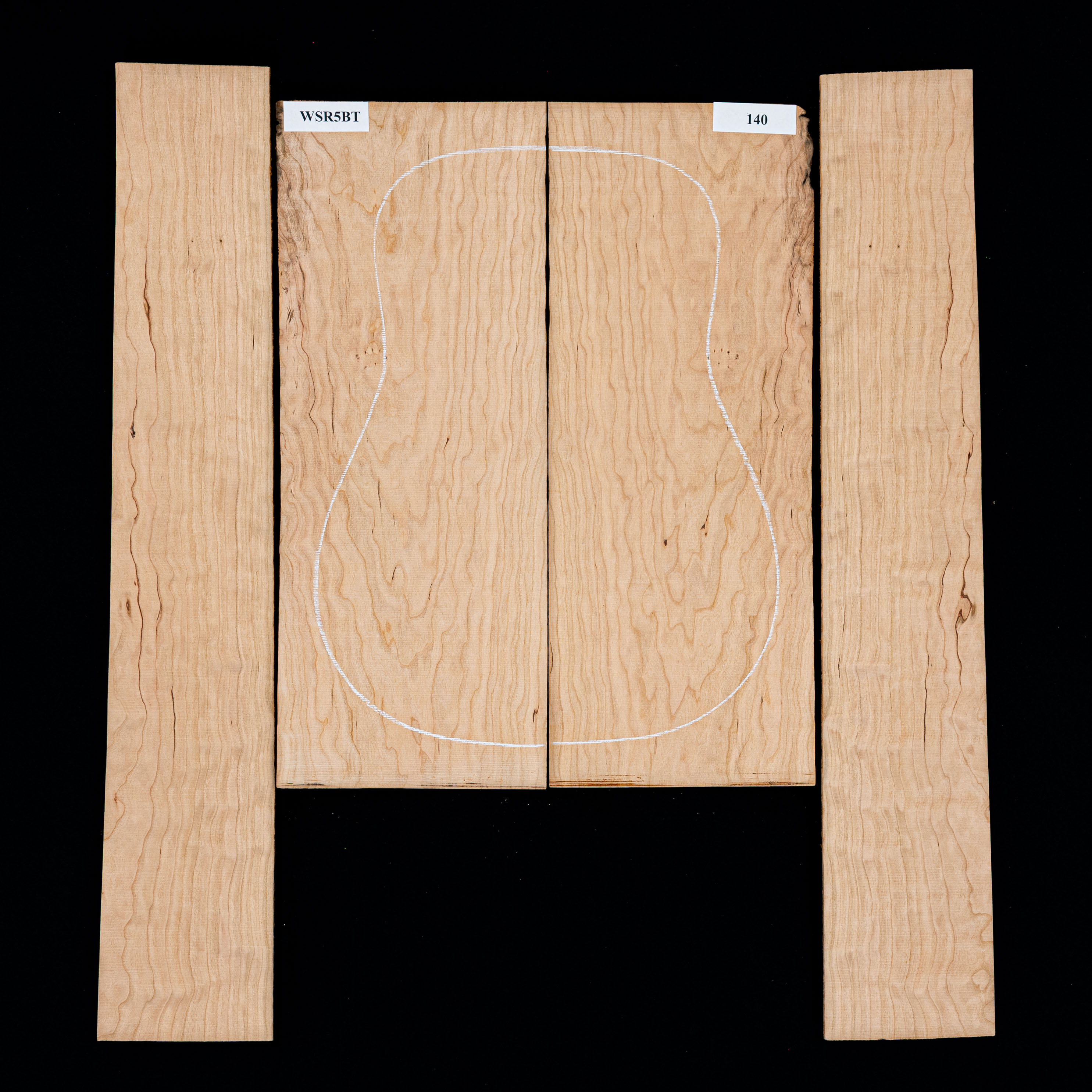 Fond + Paire d’éclisses en cerisier américain Flame - 140 Fond + Paire d’éclisses en cerisier américain Flame - 140