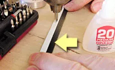 Photo : marquage des positions des trous