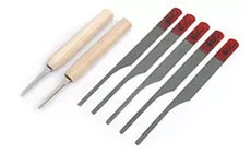 Scies et limes à trous pour broches de pont