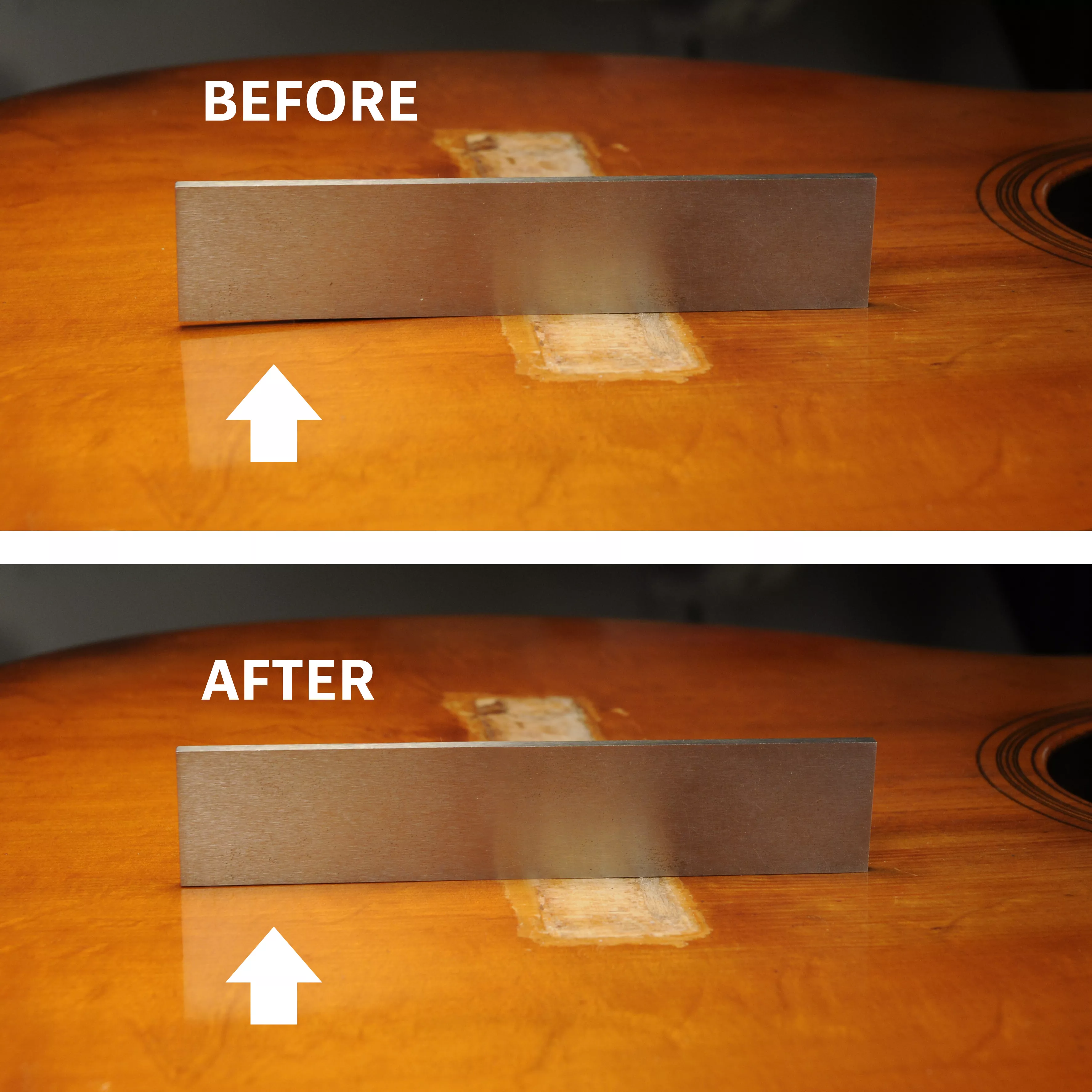 Haut de l’acousit avant et après