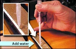 Retrait de la selle - Ajouter de l’eau