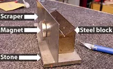 Photo : affûtage du grattoir