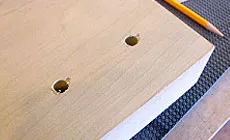 Forer pour le potentiomètres de contrôle