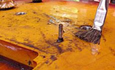 Mopping with naphtha