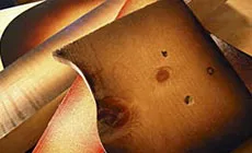 Pulvérisateurs d’essai sur du bois de ferraille