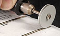 Fret polishing fine wheel, keep moving