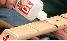 Gluing the strips