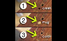 Obstruction d'un trou de vis