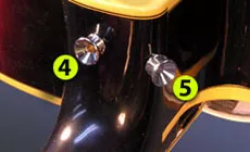 Positions des boutons de la sangle sur la guitare manche 