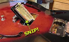 Coupez le fil de pickup près du pickup