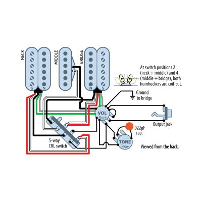 Schémas de câblage du micro du StewMac Humbucker

