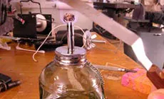 Couteau décalé et lampe à alcool