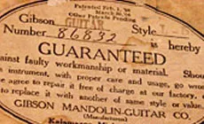 Ancienne étiquette Gibson