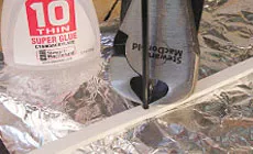 Photo : installation des points latéraux