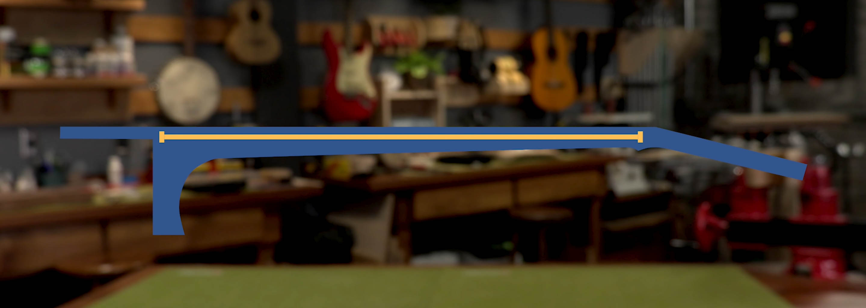 Illustration de la tige de réglage de la guitare