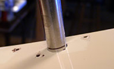 Reamed the pegholes so they&rsquo;ll fit the Grover tuners